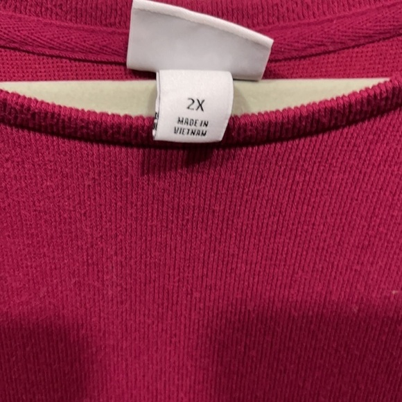 Ava+viv cranberry red long sleeve top w/elastic wrists 2X Like New. Worn once. - Picture 3 of 6